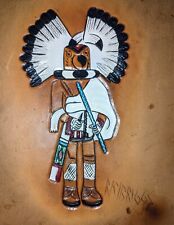 Vtg Kachina Ray Briggs Native American Tooled Leather Painted Signed Art Hopi A+ picture