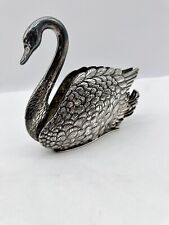 Vintage Godinger Silver-Plate Swan Napkin Letter Holder Figurine 6in Cottagecore picture