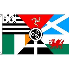 Celtic Nations 5 x 3 FT Flag - Ireland Wales Scotland Cornwall Brittany Manx picture