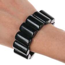 c1940's Bakelite Black stretch bracelet picture