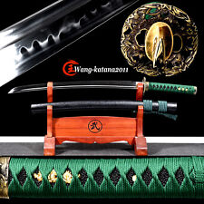 30'' Green Leaves Wakizashi Clay Tempered T10 Japanese Samurai Sword Real Hamon picture