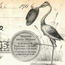 Scarce 1906 Baltimore, MD Letterhead Townsend Grace Straw Goods - Stork  picture