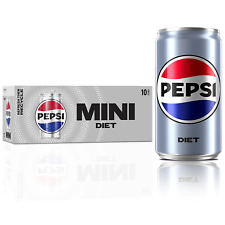 Pepsi Soda Diet, Mini Cans, 7.5 Ounce, 10 Pack; Fresh, New, Fast  picture