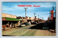 Tombstone AZ-Arizona, Allen Street, Advertisement, Antique, Vintage Postcard picture