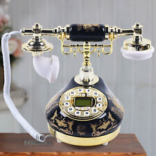 Retro Style Push Button Landline Corded Phone Luxury Vintage Telephone  picture