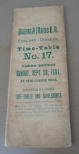 1894 Train Railroad Time Table Schedule Boston & Maine R.R. Concord Division picture