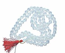 Diamond Cut Rock Crystal Sphatik Mala 108 Transparent Beads for MEN & WOMEN picture