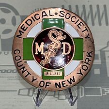 Vintage MD Car Grille Badge Emblem Medical Society County of New York S11257 picture