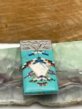 Vintage Sterling Silver Multi Stone Native Money Clip--22.76 G TW--1278.24 picture