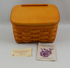 Vintage 1996 Longaberger Basket Recipe Box w/ Lid NO LINERS 8x6 picture
