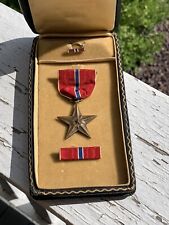 WW2 Bronze Star Medal 3 Piece Set In Coffin Case (20B) picture