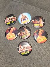 7 Vintage 1985 Rocky IV Apollo Stallone Creed Pin Back Button 2.25” Movie Promo picture
