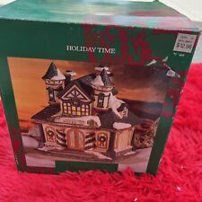 VTG Holiday Time Hotel Porcelain Village House Corded With Original Box 1995 8in picture