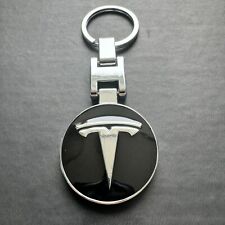 TESLA Keychain, High Quality Mirror Finish, BLACK Tesla Logo picture