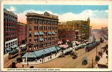 Akron OH Looking North from the Flatiron Building Postcard picture