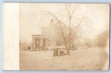 Bonaparte Iowa IA Postcard RPPC Photo House Scene Winter 1912 Posted Antique picture