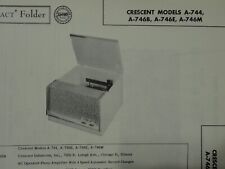 Original Sams Photofact Manual CRESCENT A-744, A-746B, A-746E, A-746M (377) picture