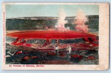 Kilauea Hawaii Postcard Volcano Crater Lava Exterior View c1900 Vintage Antique picture