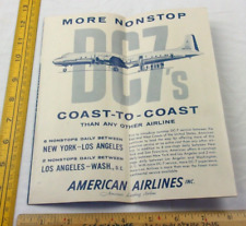 1954 American Airlines Transcontinental DC7's service timetable brochure picture