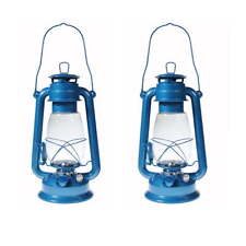 Hurricane Kerosene Oil Lantern Emergency Hanging Light Lamp - BLUE 12 Inches picture