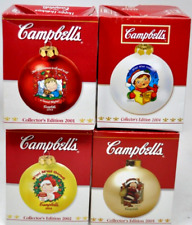 Vtg Campbell's Soup Blown Glass Christmas Ornament Can Lot 2001 2002 2004 2005 picture