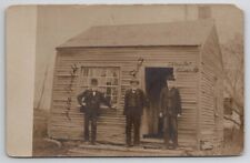 Mennonite Men RPPC  One Room House School Shack c1900s Jesse Yould Postcard G21 picture