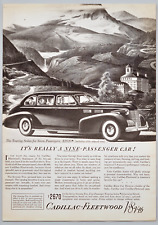 1940 Cadillac Fleetwood V8 - V16 Touring Sedan Print Ad Mountains Waterfall picture