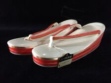 T1806 Japanese Zori Sandals Vintage KIMONO Woman Size Geta Strap GEISHA picture