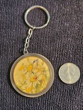 MARJOLEIN BASTIN ART Daisies Flowers Key Ring Key Chain, Pewter, picture