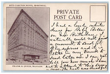 c1910 Ritz-Carlton Hotel Montreal Quebec Canada Antique Private Postcard picture