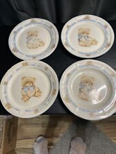 Vintage Stoneware Tienshan Teddy Bear Dinner Plates Set Of 4 picture