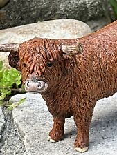Schleich Farm World Realistic Highland Bull Cow Figurine Western Decor picture