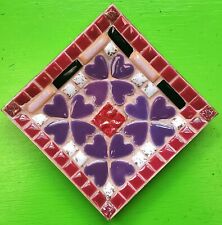Vintage Mid Century 60s 70s Colorful Funky Ceramic Mosaic Tile Trivet Dish Plate picture