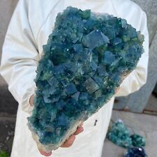 12.9lb Large NATURAL Green Cube FLUORITE Quartz Crystal Cluster Mineral Specimen picture