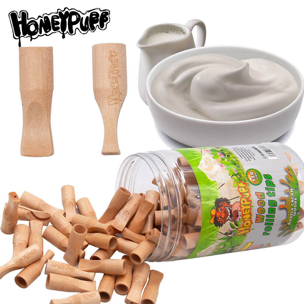 HONEYPUFF Cigarette Wood Filter 120X Russia Cream Flavor Rolling Mouthpieces Tip