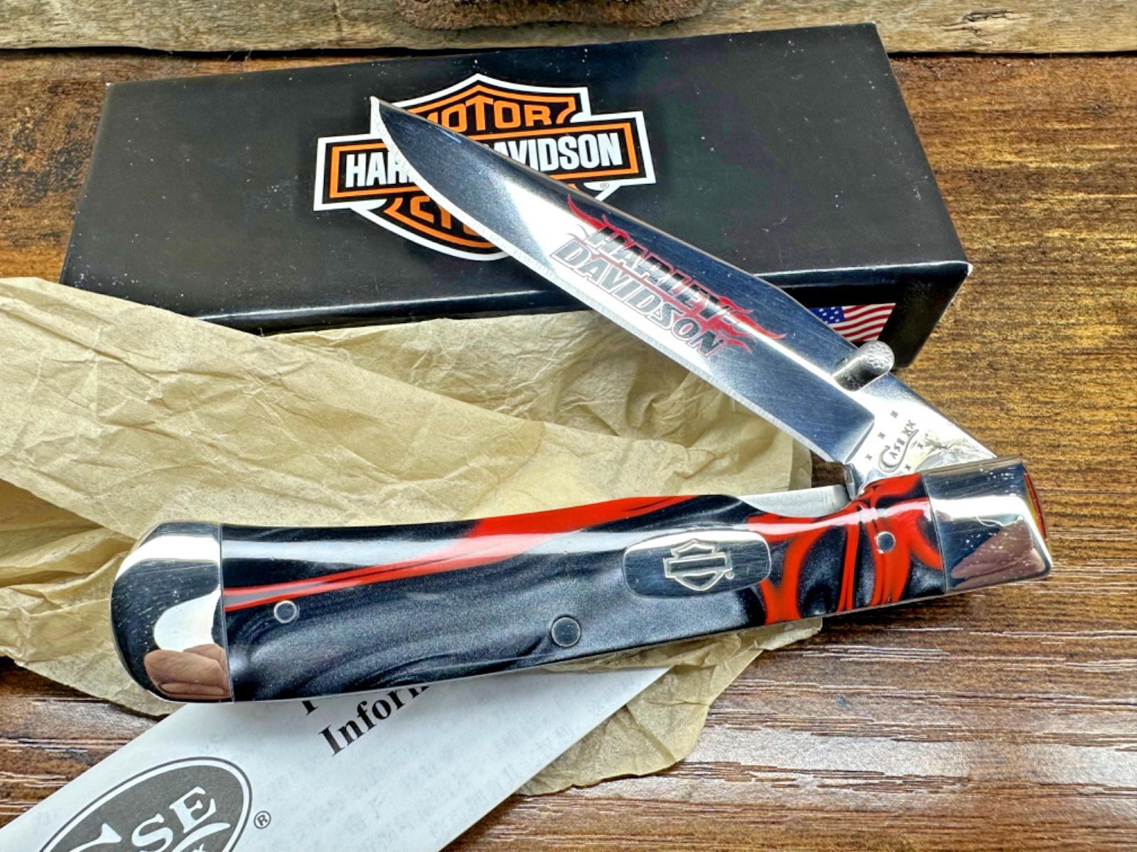 Case XX knife USA Harley Davidson Lava Trapperlock 54L 10154LC SS Item # 52102