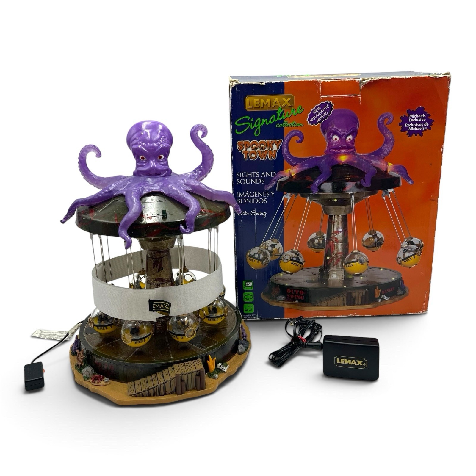 Lemax Signature Spooky Town Octo-Swing Lights & Sound Carnival Ride 14379 In Box Lemax Signature Spooky Town Octo-Swing Lights & Sound Carnival Ride 14379 In Box
