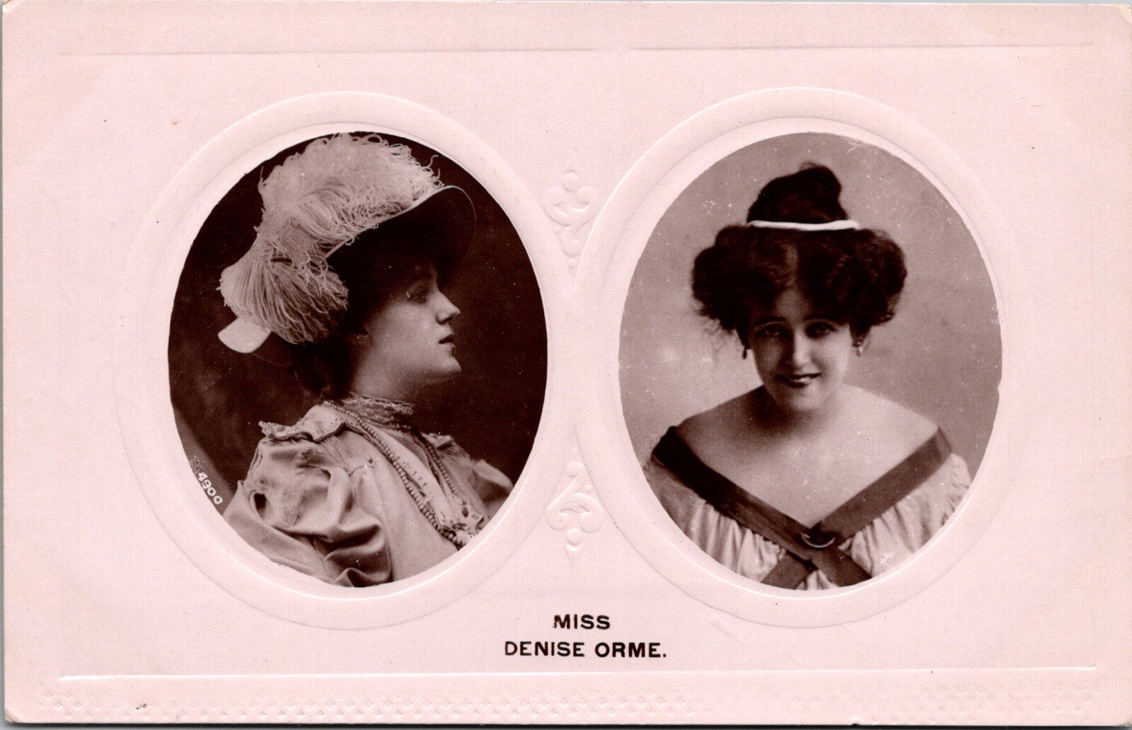 c1910 Stage Actress Miss DENISE ORME Postcard RPPC Dual Photos T28