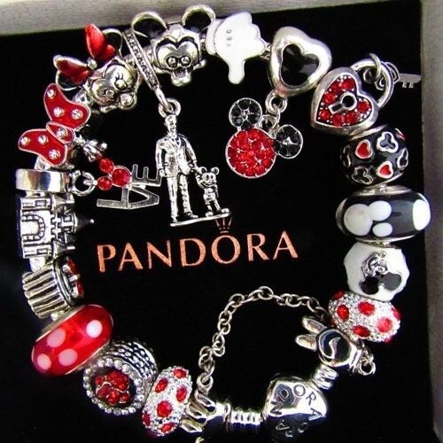 PANDORA MICKEY MINNIE Charms Bracelet Walt Minnie Mouse Valentine Gift