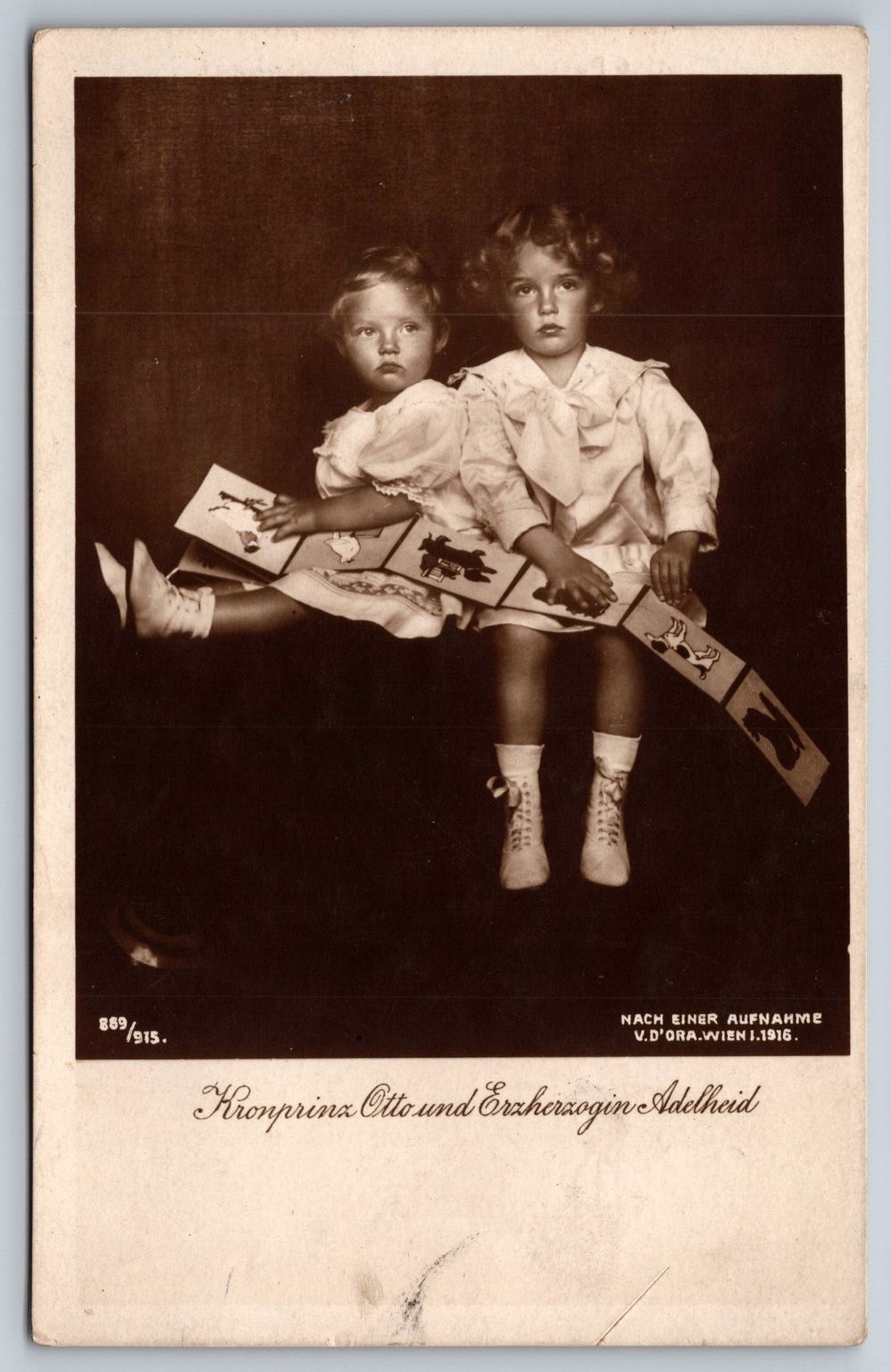 1916 RPPC Kronprinz Otto & Erzherzogin Adelheid Austrian Royal Children D'Ora