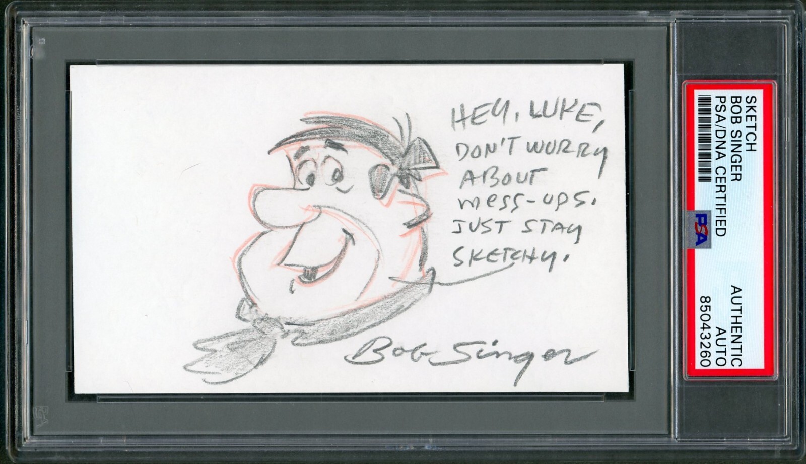 Bob Singer Sketch PSA/DNA 3x5 \