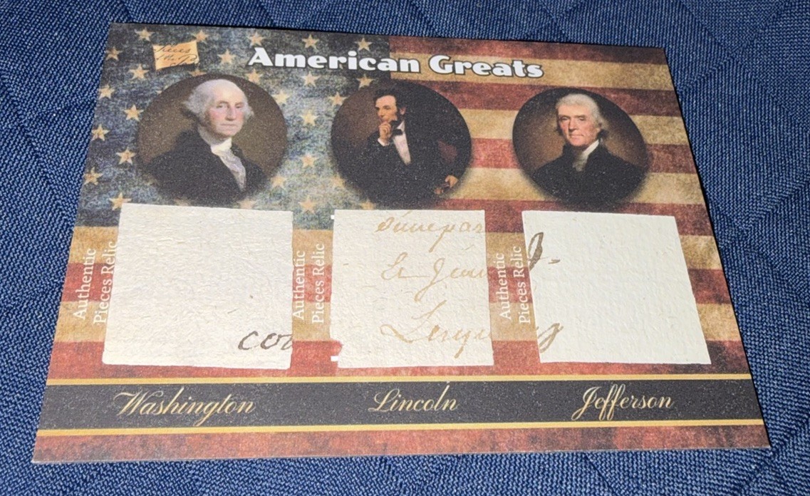 2020 Pieces of the Past American Greats Triple Relic Card Washington Lincoln