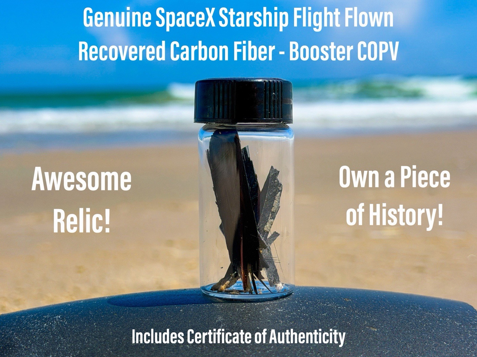 SpaceX Starship Flight Flown Carbon Fiber Fragments COPV Custom Display Glass