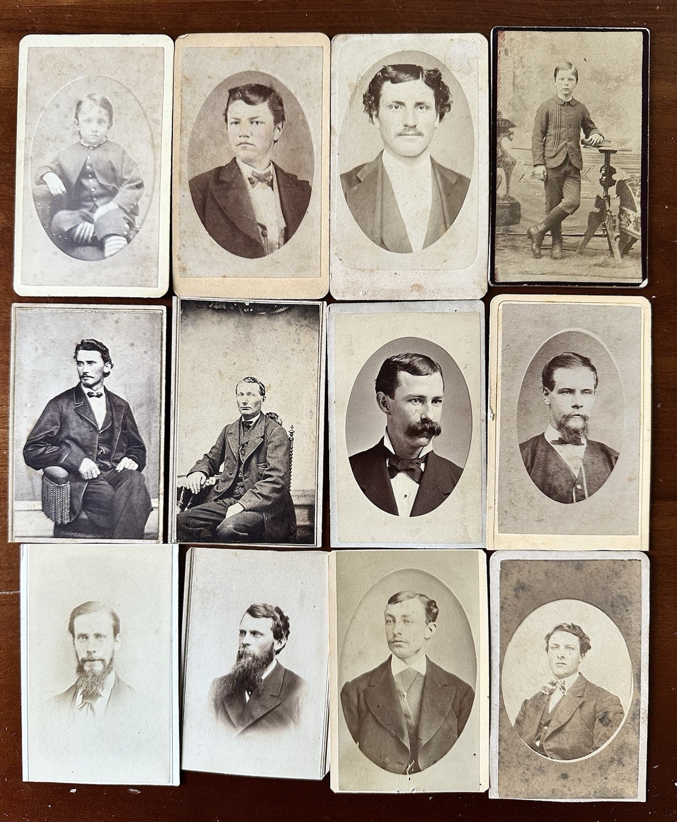MEN & BOYS - Lot of 12 1860s & 1870s CDV Photos Original Antique