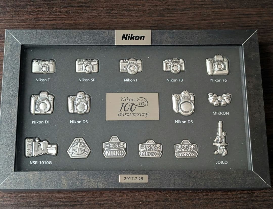 Nikon 100th Anniversary Pin Badge Set Vintage Camera Mini Metal Plates