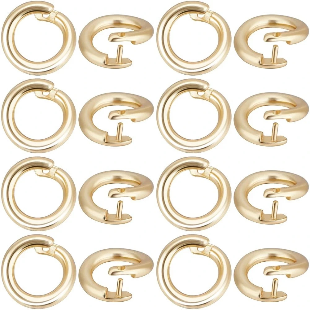 50Pcs 18K Gold Plated Locking Jump Rings for Jewelry Making
