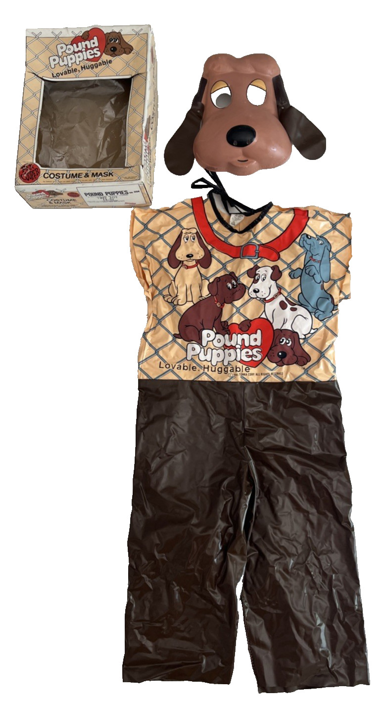 VTG 1985 Ben Cooper Pound Puppies Halloween Costume Mask Box Tiny Tot 3-5 Kids VTG 1985 Ben Cooper Pound Puppies Halloween Costume Mask Box Tiny Tot 3-5 Kids