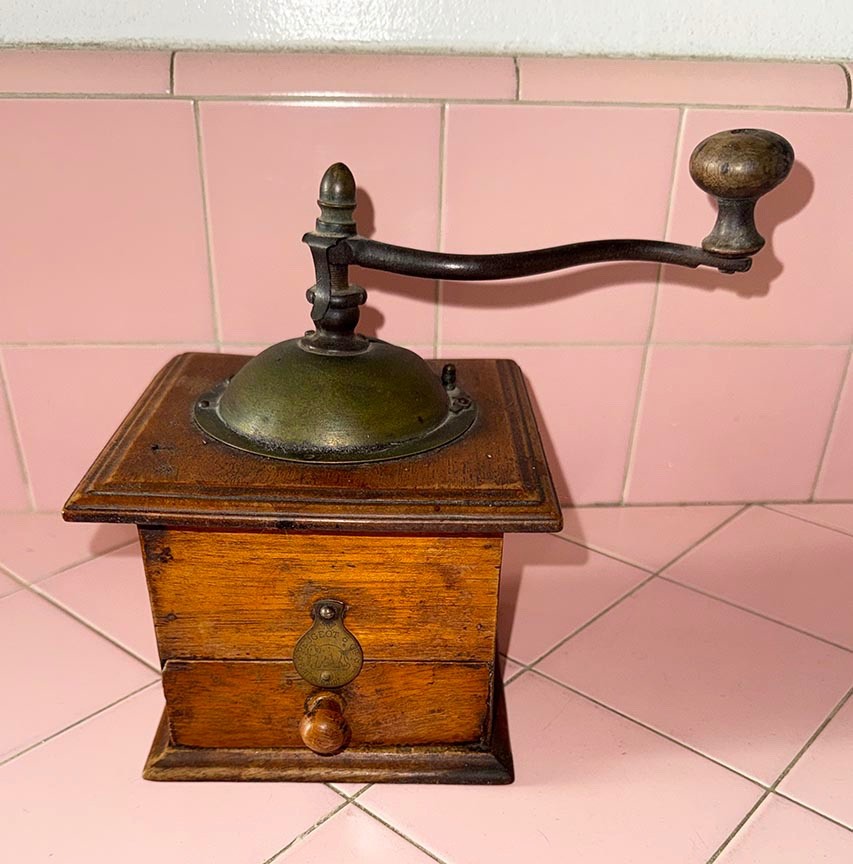 Antique Wooden Peugeot & Tie Coffee Grinder Elephant Pont-de-Roide France 1894