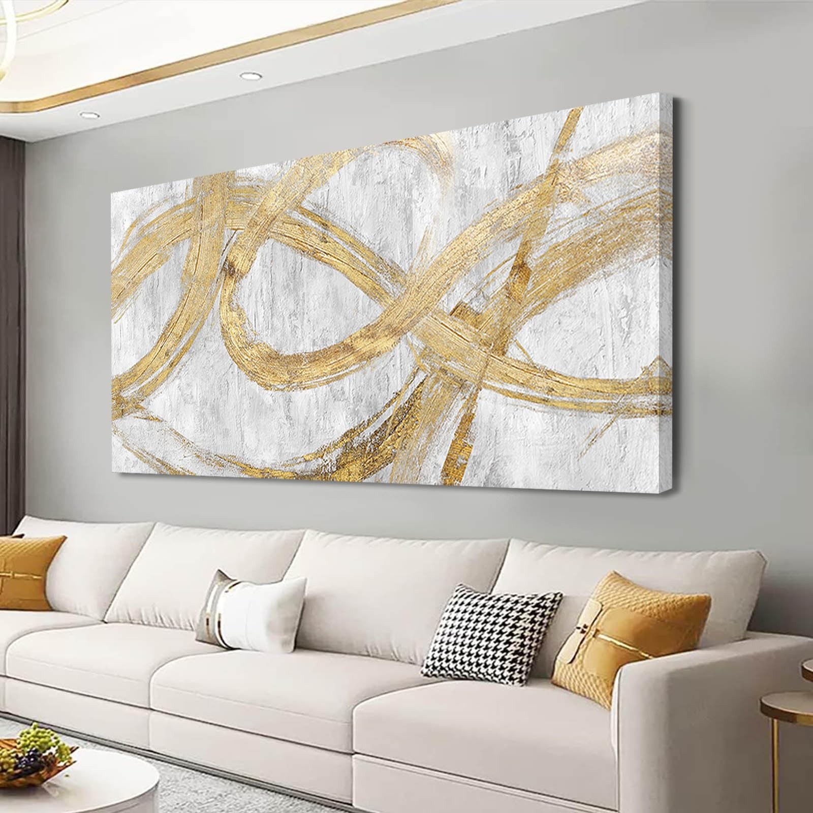 Graffiti Framed Wall Painting Gold Line Art 29\