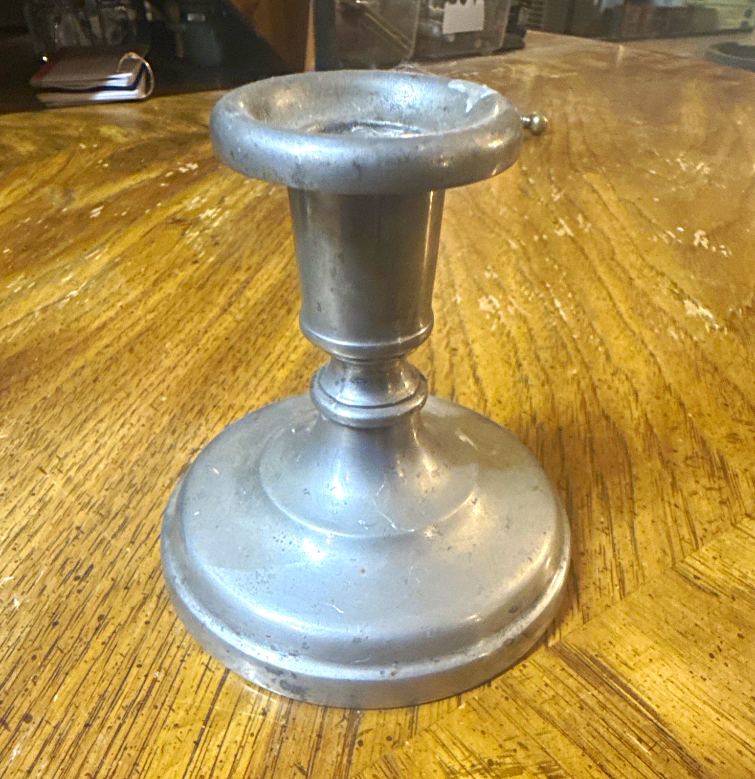 Wilton Silver Metal Art Nouveau Taper Candle Holder Round Base Small 1910